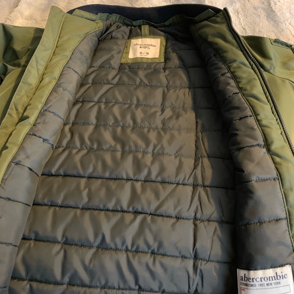 Abercrombie and Fitch green bomber jacket